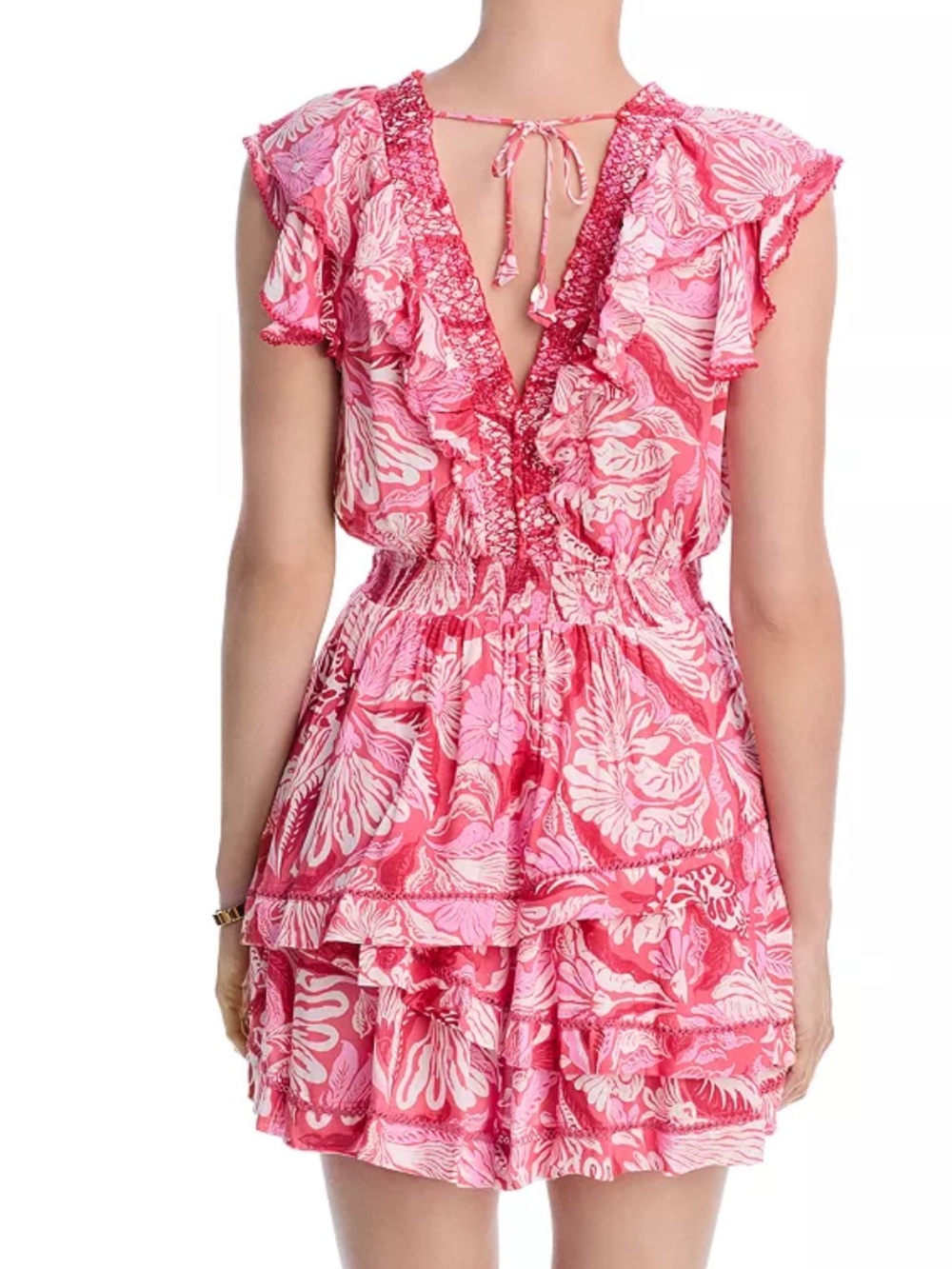 Poupette St. Barth Carol Mini Dress, NWT, SZ XL, in Pink Tiger Lilly - Picture 3 of 8
